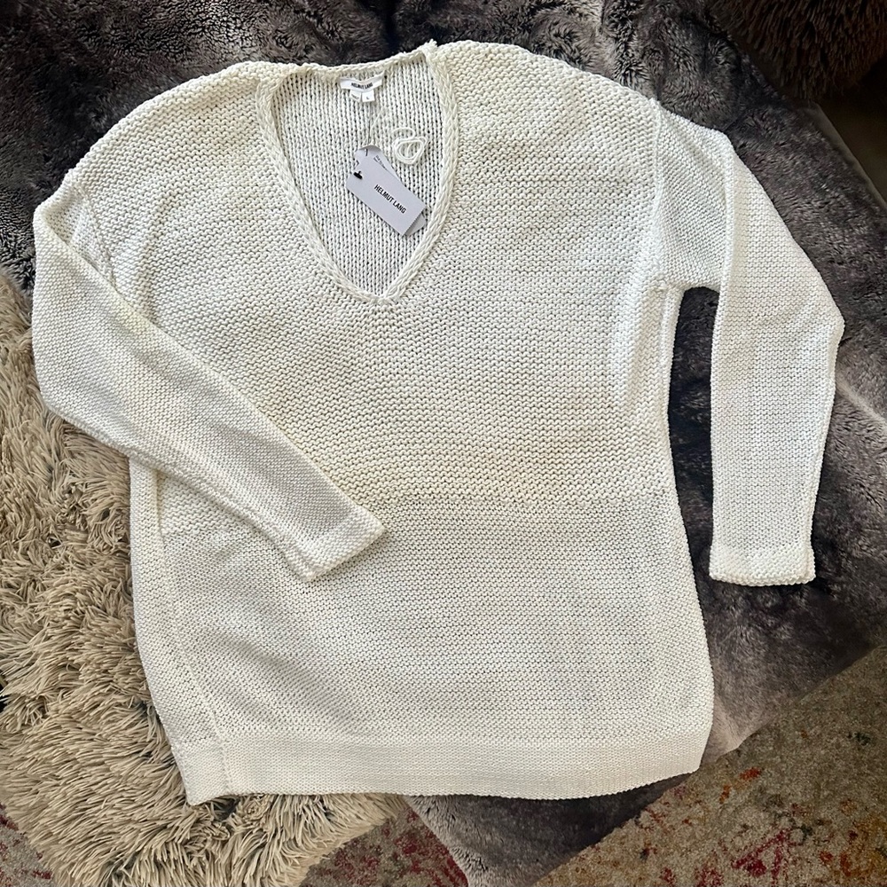 Helmut Lang white cotton sweater